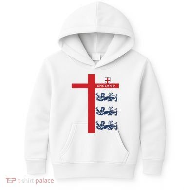 England Soccer Three Lions Flag Kids Hoodie