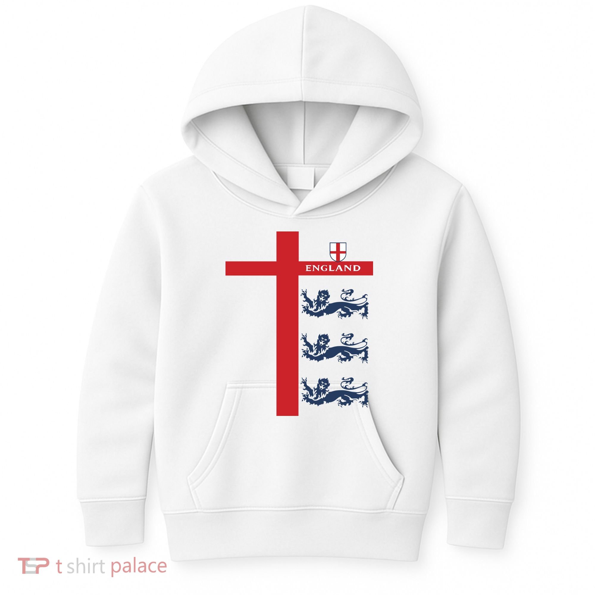 England Soccer Three Lions Flag Kids Hoodie