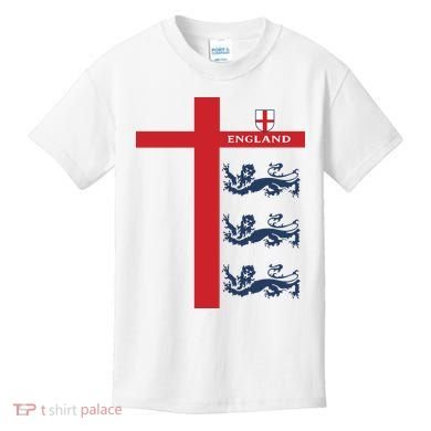 England Soccer Three Lions Flag Kids T-Shirt