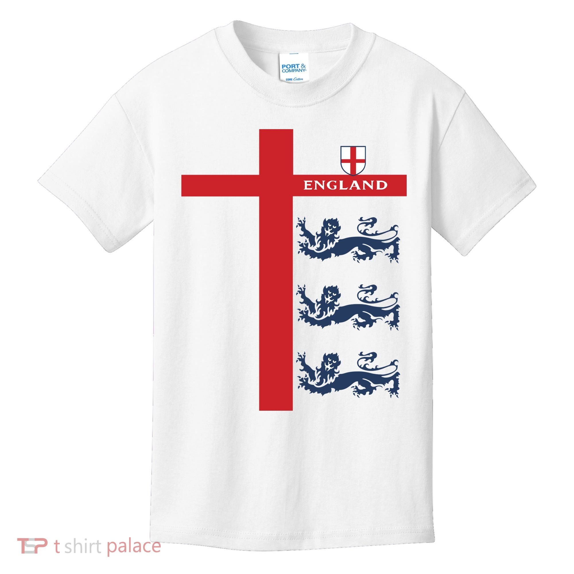 England Soccer Three Lions Flag Kids T-Shirt