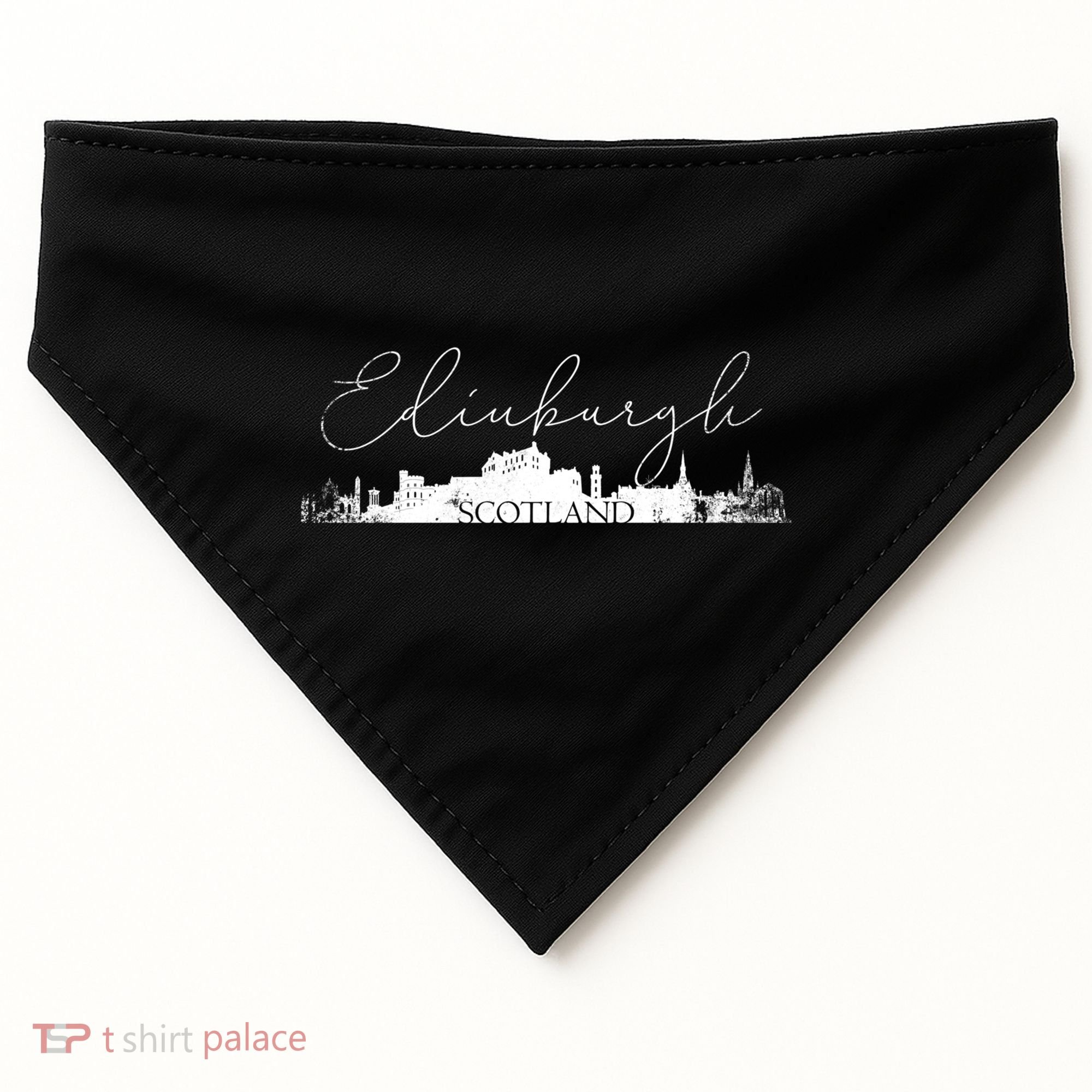 Edinburgh Scotland Tourist Graphic Skyline City Gift USA-Made Doggie Bandana