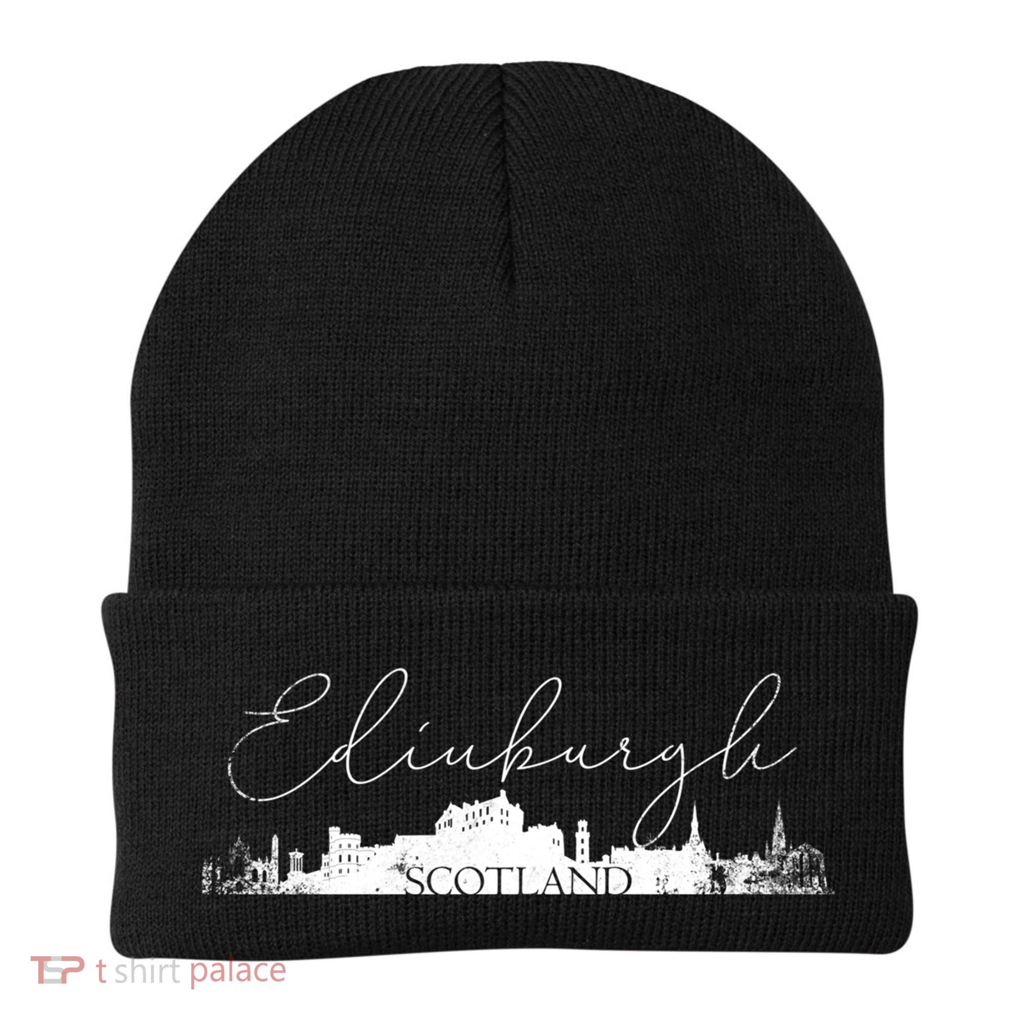 Edinburgh Scotland Tourist Graphic Skyline City Gift Beanie