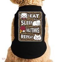 Eat Sleep Table Tennis Repeat Ping Pong Lover Outfit Doggie Tank thumb 0