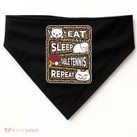 Eat Sleep Table Tennis Repeat Ping Pong Lover Outfit USA-Made Doggie Bandana thumb 0