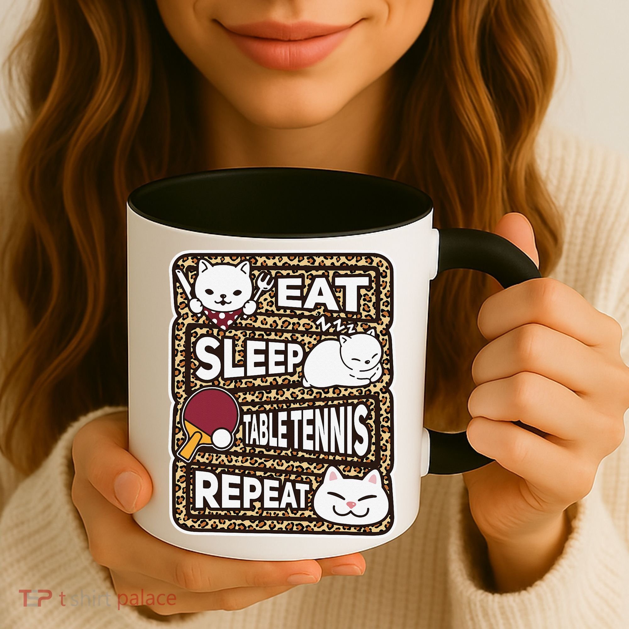 Eat Sleep Table Tennis Repeat Ping Pong Lover Outfit Coffee Mug
