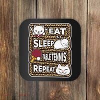 Eat Sleep Table Tennis Repeat Ping Pong Lover Outfit Coaster thumb 0