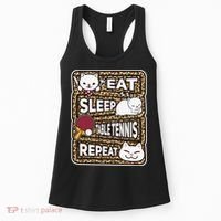 Eat Sleep Table Tennis Repeat Ping Pong Lover Outfit Women's Tank Top thumb 0
