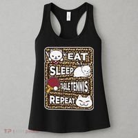 Eat Sleep Table Tennis Repeat Ping Pong Lover Outfit Women's Tank Top thumb 3