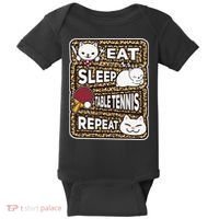 Eat Sleep Table Tennis Repeat Ping Pong Lover Outfit Baby Bodysuit thumb 0