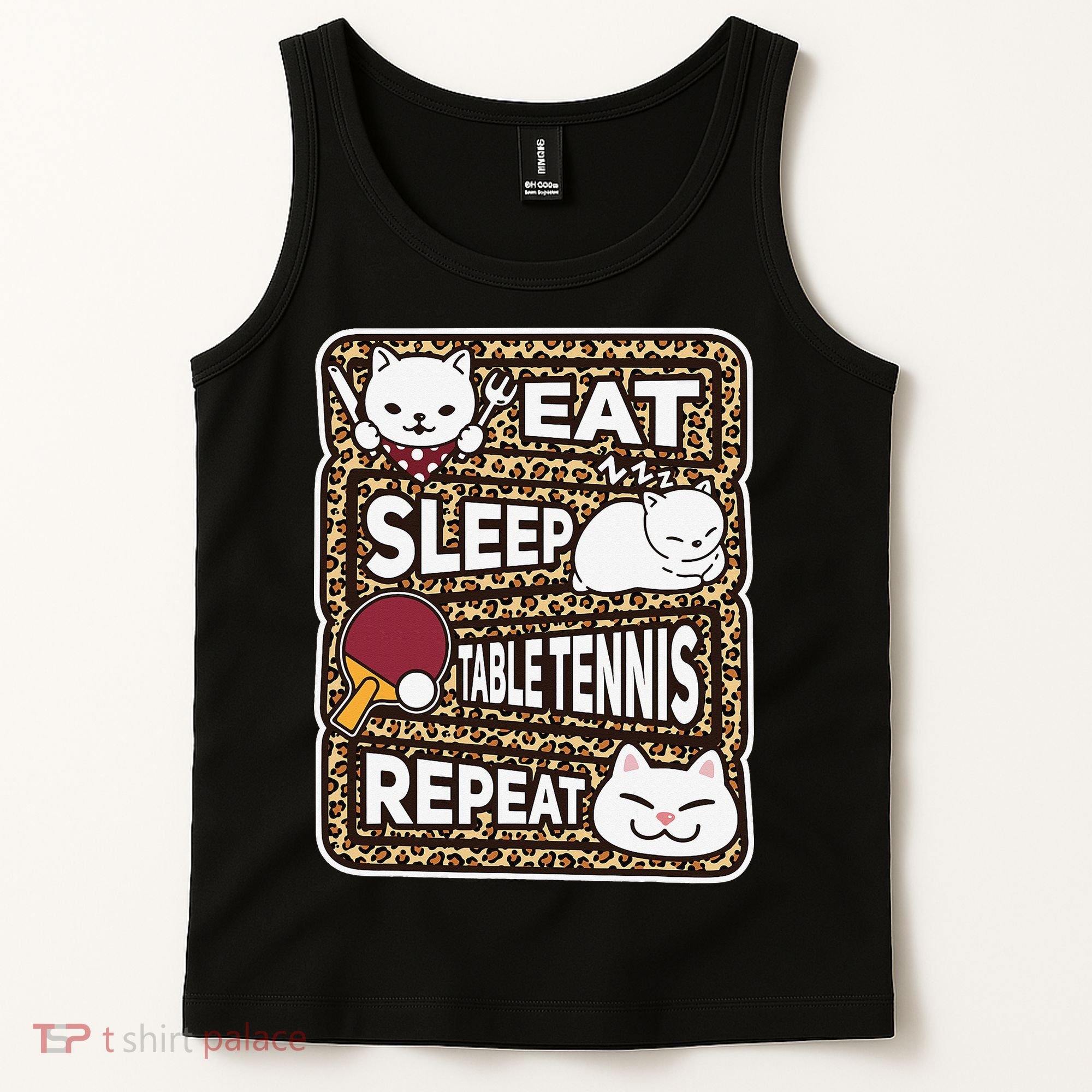 Eat Sleep Table Tennis Repeat Ping Pong Lover Outfit Tank Top