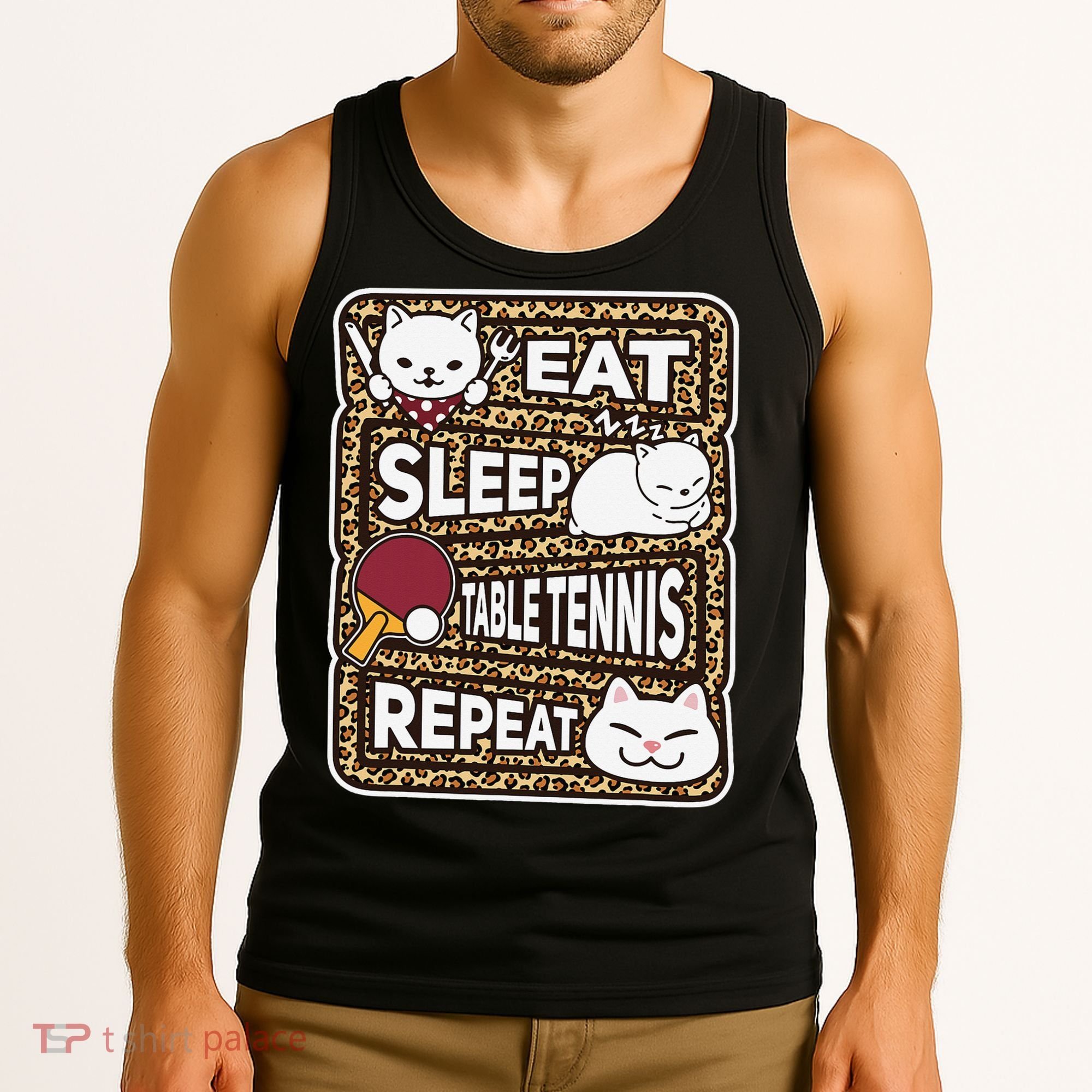 Eat Sleep Table Tennis Repeat Ping Pong Lover Outfit Tank Top
