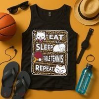 Eat Sleep Table Tennis Repeat Ping Pong Lover Outfit Tank Top thumb 4