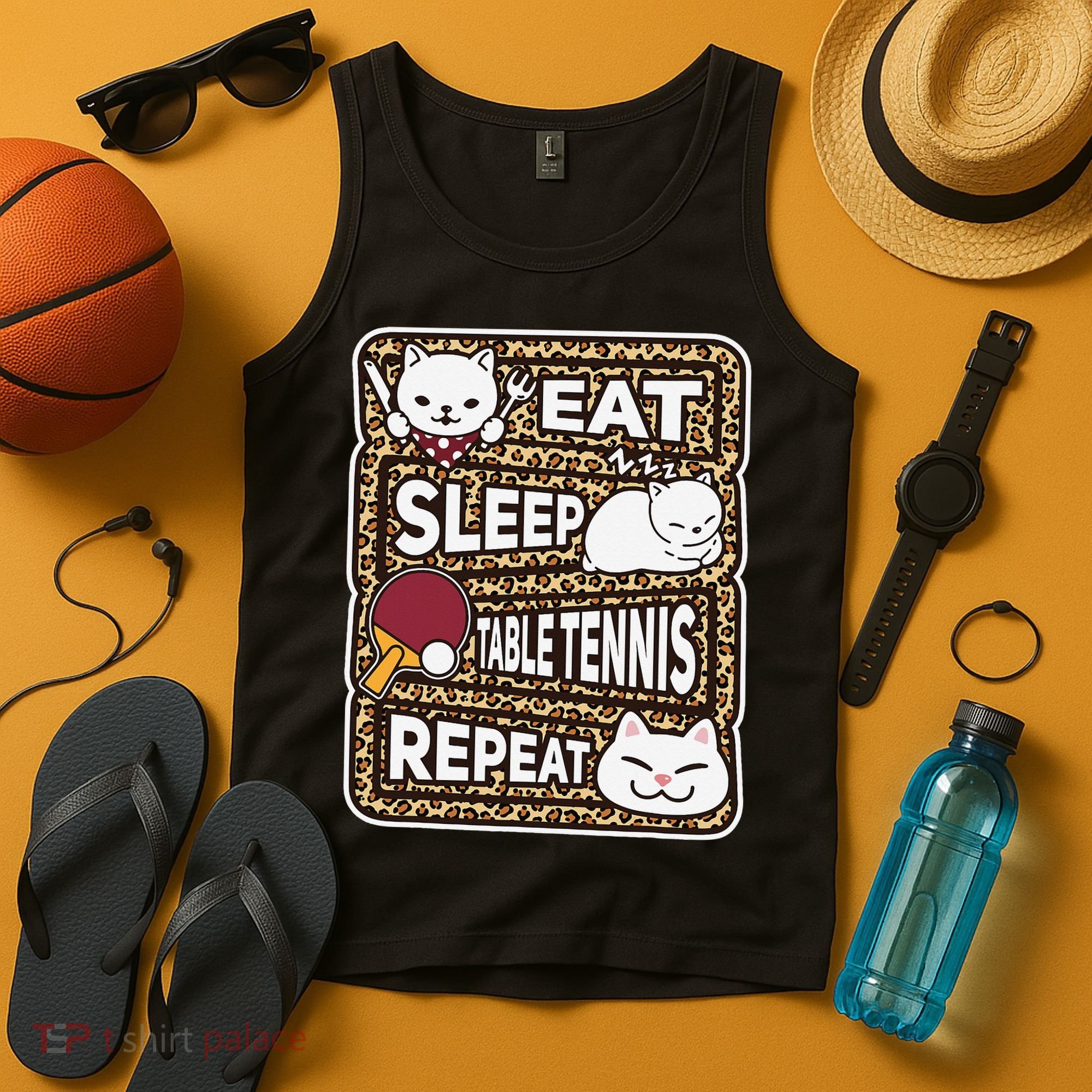 Eat Sleep Table Tennis Repeat Ping Pong Lover Outfit Tank Top