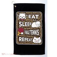 Eat Sleep Table Tennis Repeat Ping Pong Lover Outfit Golf Towel thumb 0