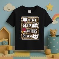 Eat Sleep Table Tennis Repeat Ping Pong Lover Outfit Toddler T-Shirt thumb 3