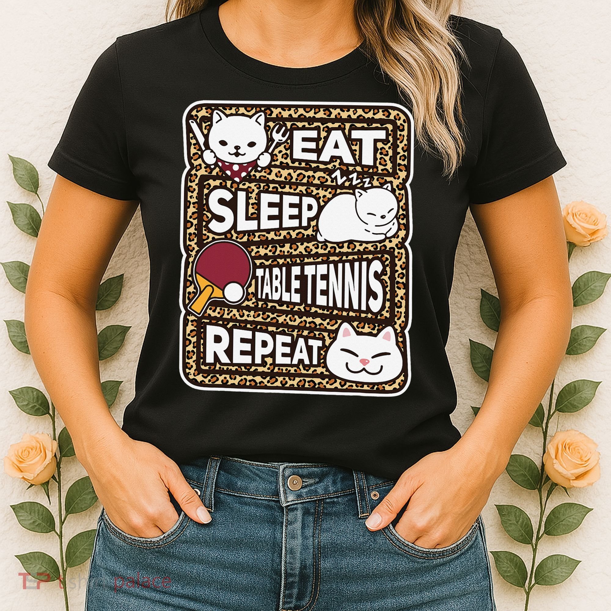 Eat Sleep Table Tennis Repeat Ping Pong Lover Outfit Women's T-Shirt