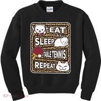 Eat Sleep Table Tennis Repeat Ping Pong Lover Outfit Kids Sweatshirt thumb 0
