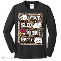 Eat Sleep Table Tennis Repeat Ping Pong Lover Outfit Kids Long Sleeve Shirt thumb 0