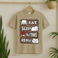 Eat Sleep Table Tennis Repeat Ping Pong Lover Outfit T-Shirt thumb 2