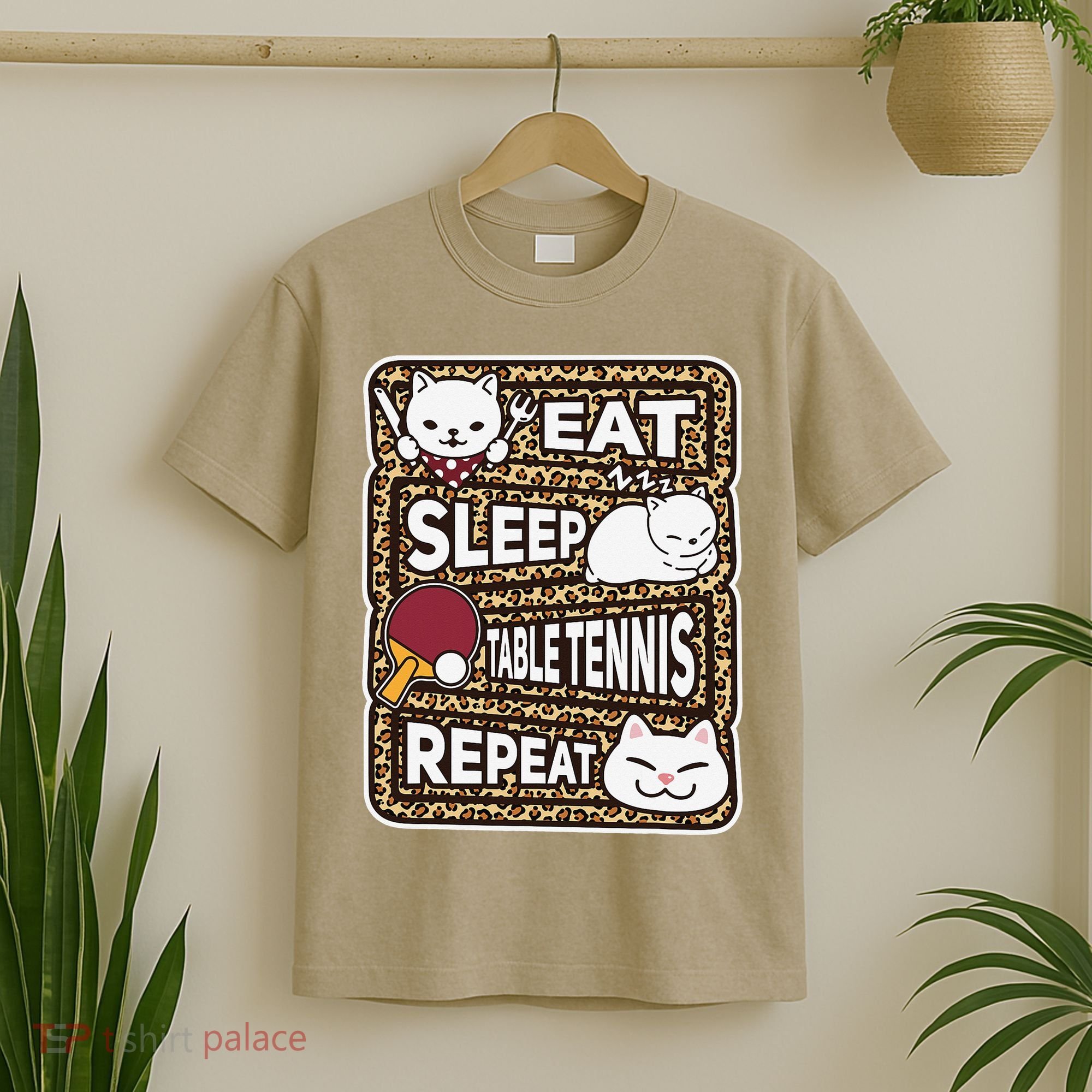Eat Sleep Table Tennis Repeat Ping Pong Lover Outfit T-Shirt
