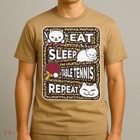Eat Sleep Table Tennis Repeat Ping Pong Lover Outfit T-Shirt thumb 3