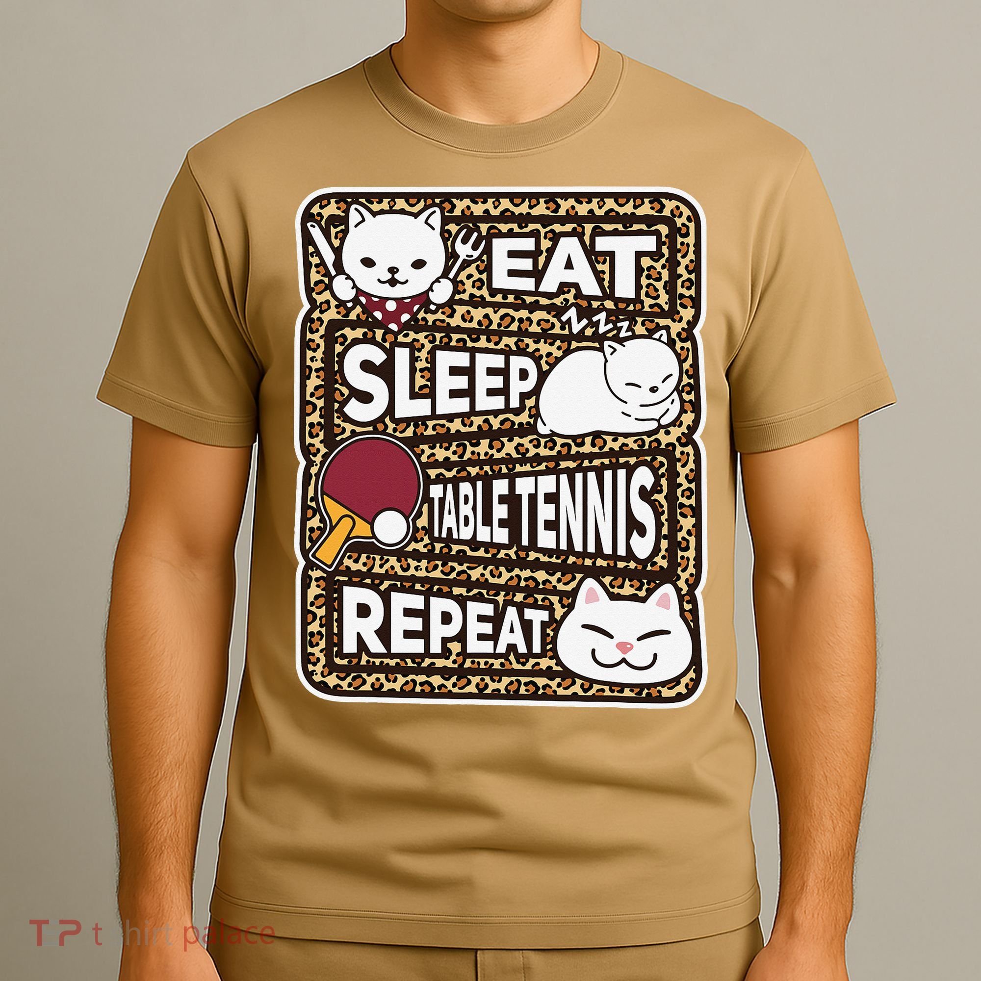 Eat Sleep Table Tennis Repeat Ping Pong Lover Outfit T-Shirt