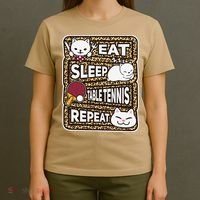 Eat Sleep Table Tennis Repeat Ping Pong Lover Outfit T-Shirt thumb 4