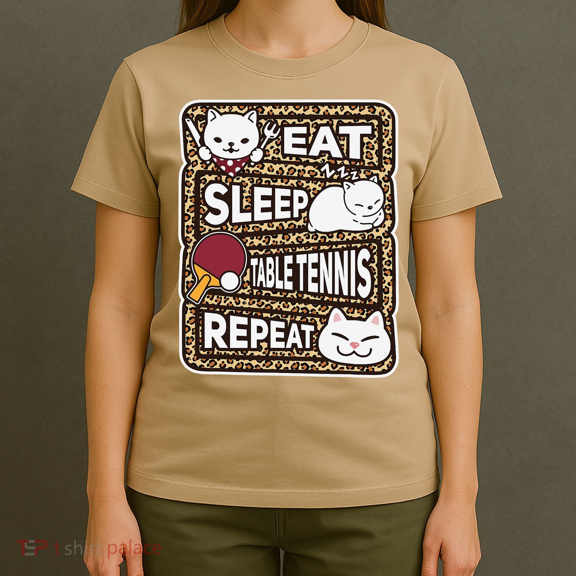 Eat Sleep Table Tennis Repeat Ping Pong Lover Outfit T-Shirt