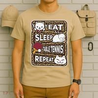 Eat Sleep Table Tennis Repeat Ping Pong Lover Outfit T-Shirt thumb 6
