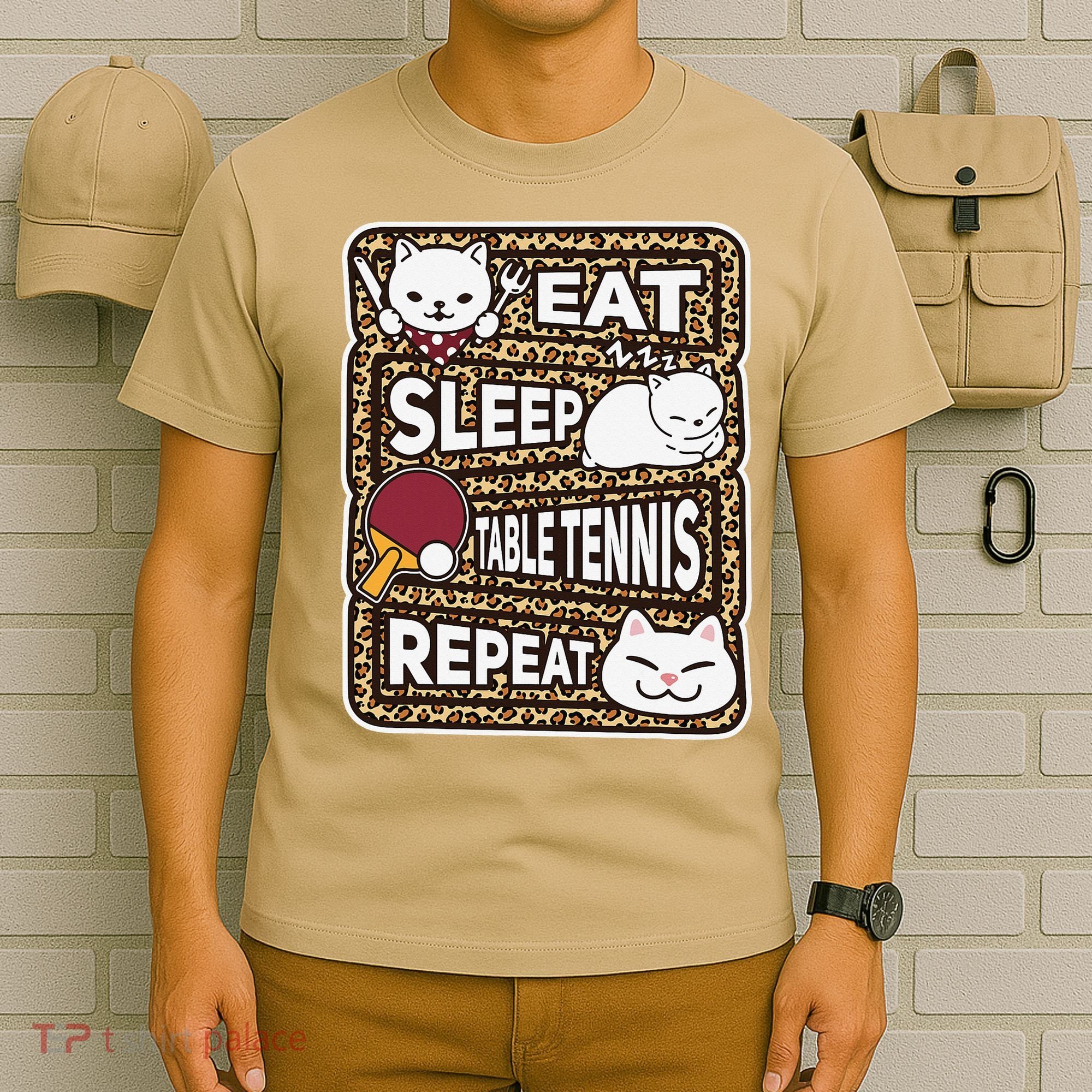 Eat Sleep Table Tennis Repeat Ping Pong Lover Outfit T-Shirt