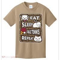 Eat Sleep Table Tennis Repeat Ping Pong Lover Outfit Kids T-Shirt thumb 0
