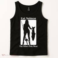 Eat Salmon The Other Pink Meat Funny Quote Tank Top thumb 2