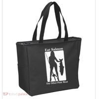 Eat Salmon The Other Pink Meat Funny Quote Tote Bag thumb 2