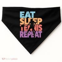 Eat Sleep Tennis Repeat Great Gift Tennis Gift USA-Made Doggie Bandana thumb 0