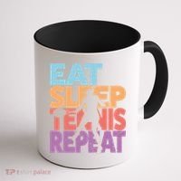 Eat Sleep Tennis Repeat Great Gift Tennis Gift Coffee Mug thumb 1