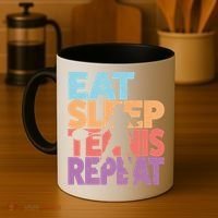 Eat Sleep Tennis Repeat Great Gift Tennis Gift Coffee Mug thumb 4