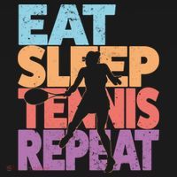 Eat Sleep Tennis Repeat Great Gift Tennis Gift Women's Hoodie thumb 2