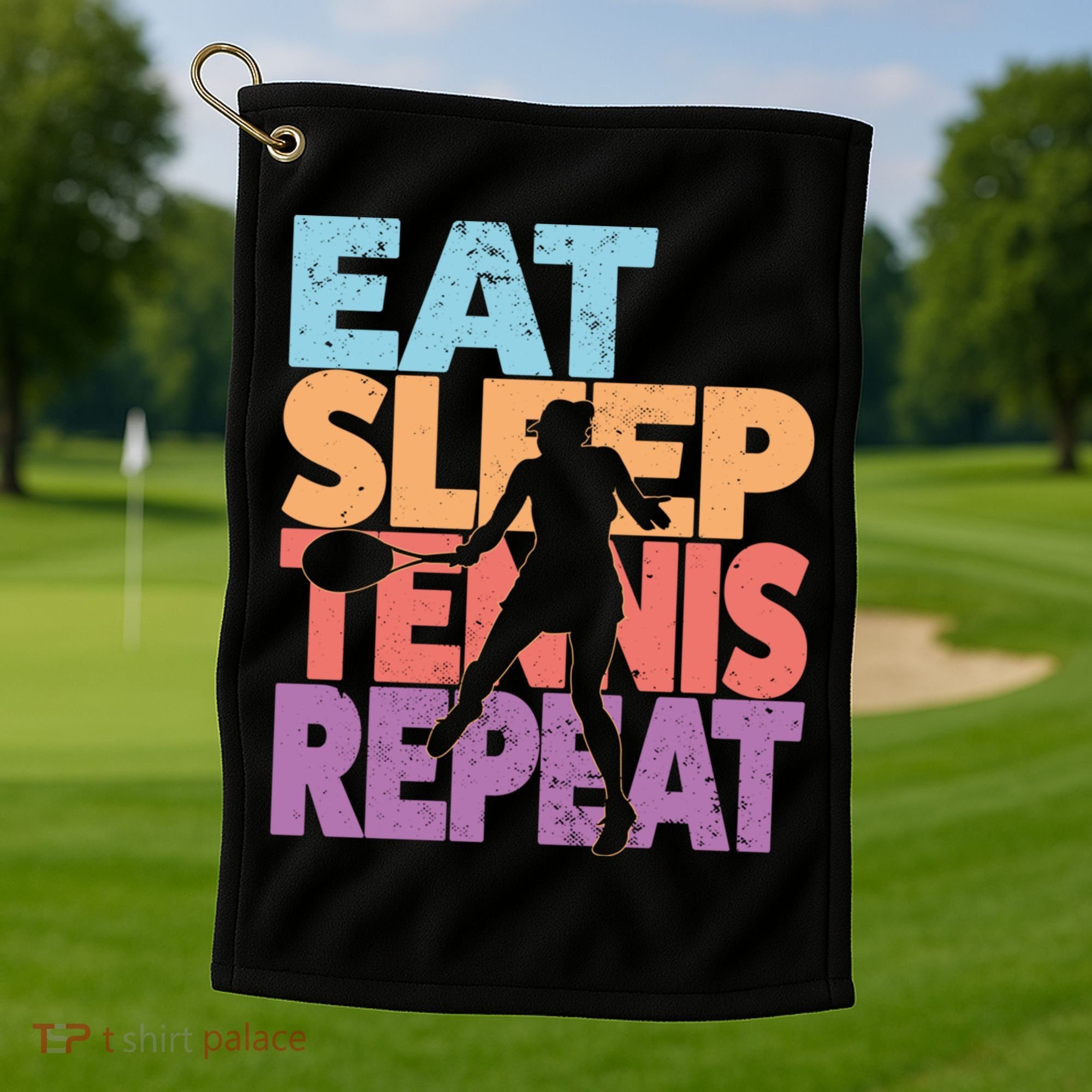 Eat Sleep Tennis Repeat Great Gift Tennis Gift Golf Towel