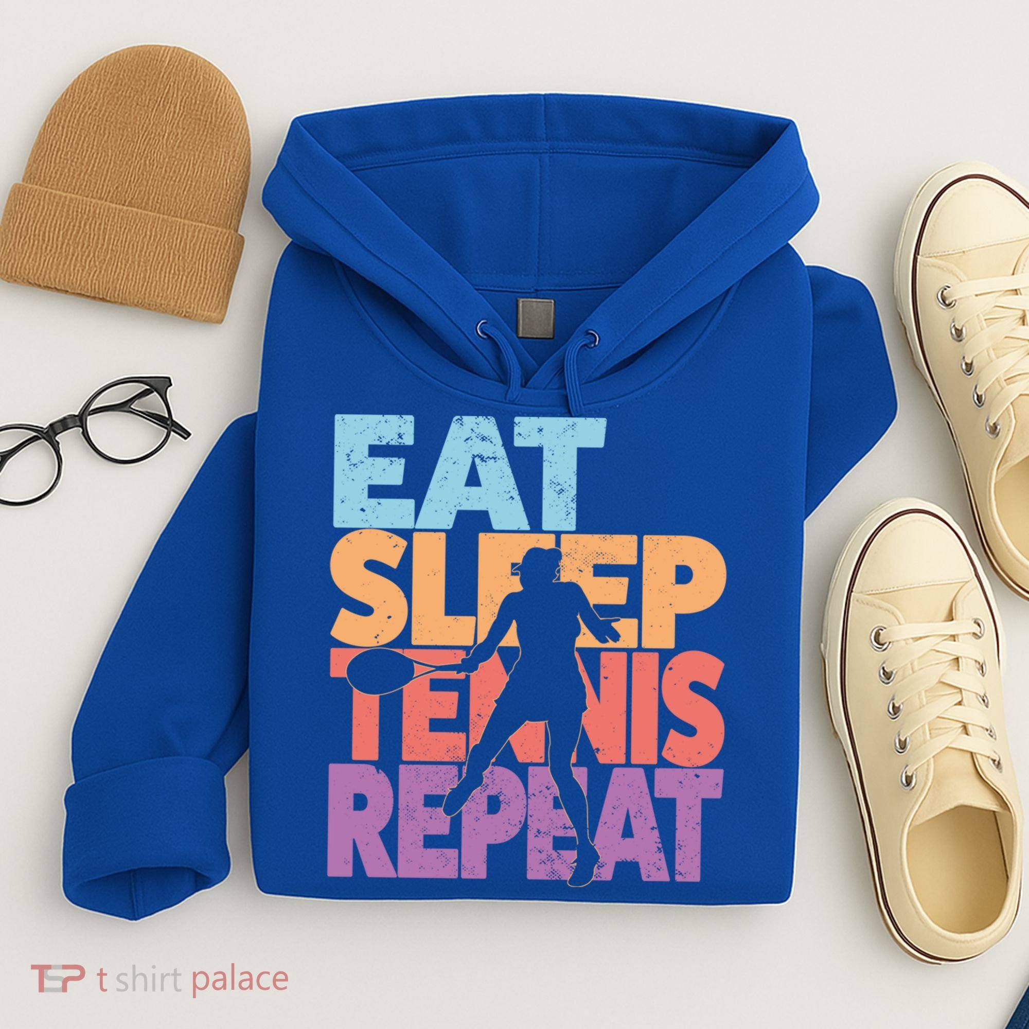 Eat Sleep Tennis Repeat Great Gift Tennis Gift Hoodie