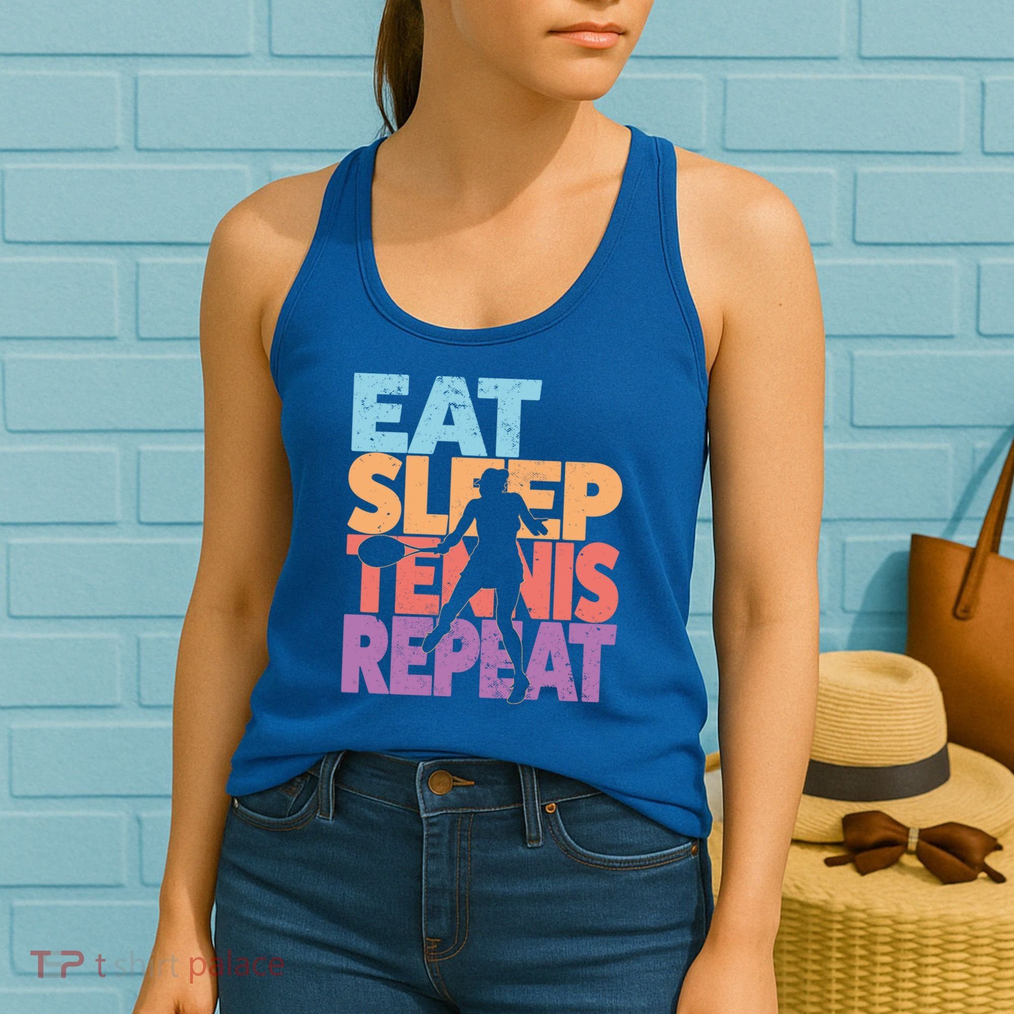 Eat Sleep Tennis Repeat Great Gift Tennis Gift Women's Tank Top