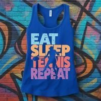 Eat Sleep Tennis Repeat Great Gift Tennis Gift Women's Tank Top thumb 3