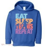 Eat Sleep Tennis Repeat Great Gift Tennis Gift Toddler Hoodie thumb 0