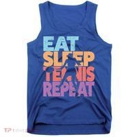 Eat Sleep Tennis Repeat Great Gift Tennis Gift Tank Top thumb 0