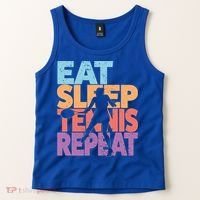 Eat Sleep Tennis Repeat Great Gift Tennis Gift Tank Top thumb 2
