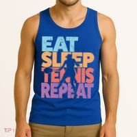 Eat Sleep Tennis Repeat Great Gift Tennis Gift Tank Top thumb 3