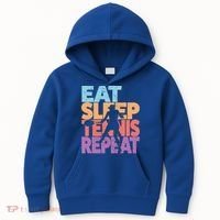 Eat Sleep Tennis Repeat Great Gift Tennis Gift Kids Hoodie thumb 0