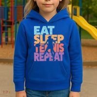 Eat Sleep Tennis Repeat Great Gift Tennis Gift Kids Hoodie thumb 3