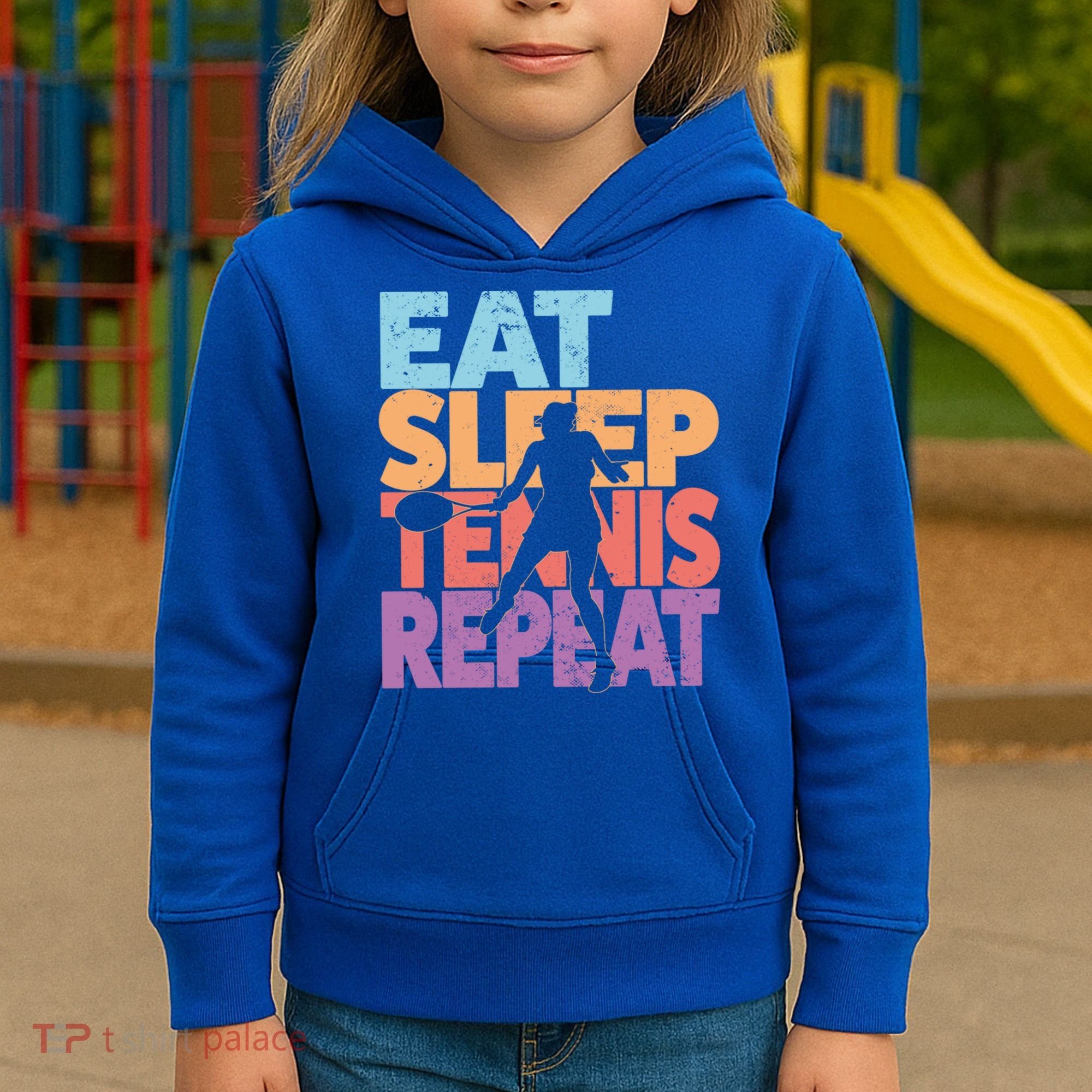 Eat Sleep Tennis Repeat Great Gift Tennis Gift Kids Hoodie