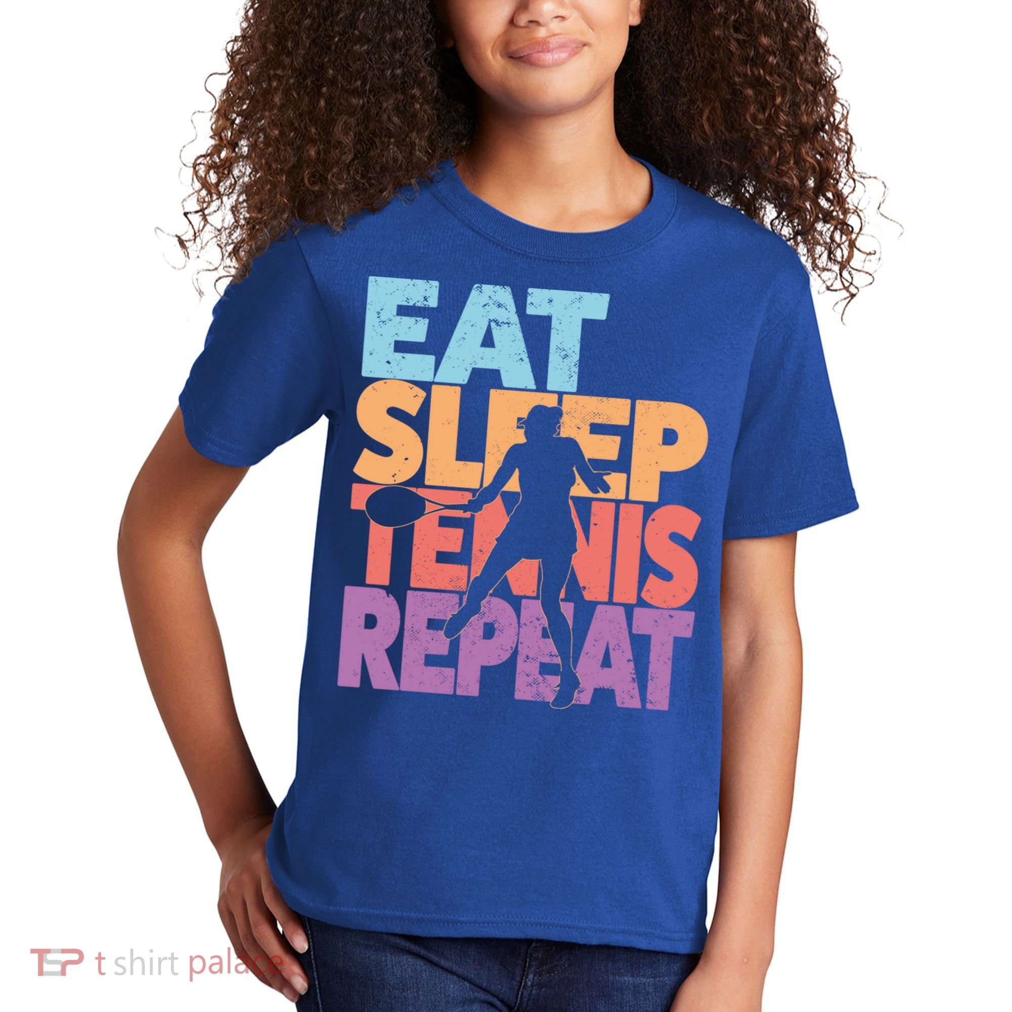 Eat Sleep Tennis Repeat Great Gift Tennis Gift Kids T-Shirt