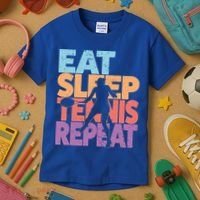 Eat Sleep Tennis Repeat Great Gift Tennis Gift Kids T-Shirt thumb 3